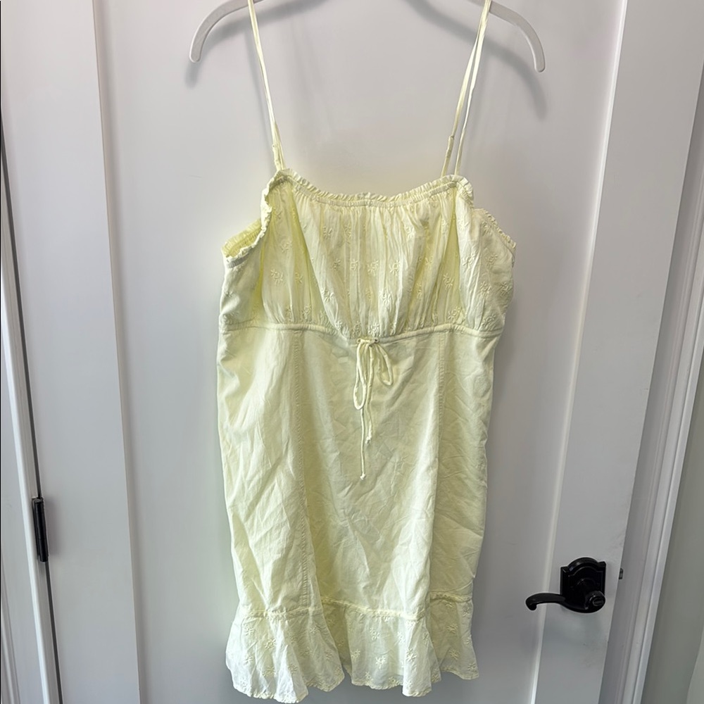 American Eagle Outfitters Yellow Smocked Tie Front Camisole